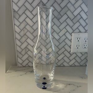 Orrefors Intermezzo Blue Carafe Clear Glass Vase